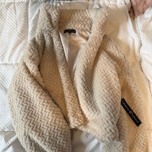 Almost Famous Cream Teddy Jacket Plush Winter Essential